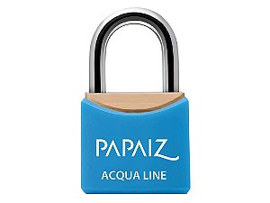 Cadeado com Chave Resistente a Umidade 30mm Latão Azul Acqua Line Papaiz