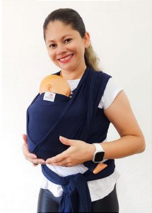 LOCAÇÃO - Wrap Sling Baby Malha 100% algodão - Azul Marinho (7 dias)