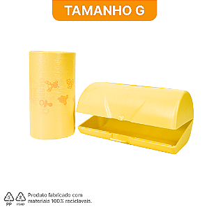 Kit 01 Rolo com 200 sacos plásticos aromatizados HomeBag Baby + 01 Suporte dispensador G