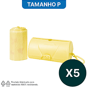 Kit 05 Rolos com 40 sacos plásticos aromatizados HomeBag Baby + 05 Suportes dispensadores P
