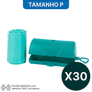 Kit 30 Rolos com 40 Sacos plásticos aromatizados HomeBag Pets + 30 Suportes dispensadores P