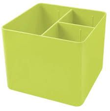 Porta Objetos Dello C/ 3 Divisorias Verde Limao