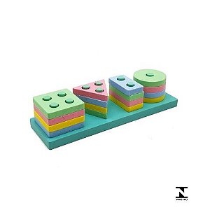 Brinquedo Encaixe Diver.Formas e Cores 17Pc Mdf
