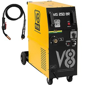 Máquina De Solda Mig V8 Brasil 250br Monofásica Amarelo 220v Sn3