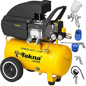 Compressor de Ar Tekna 8,5 pés 24 litros 220v 2hp com Kit de Acessórios Kc2