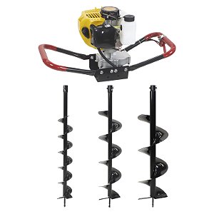 Perfurador de Solo a Gasolina Zmax Ea52i 51,7cc com Brocas 100 150 e 200mm Pz5