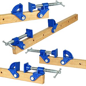 Grampo Sargento Marceneiro Tipo Pipe Clamp Mectools kit 4 peças Gs4