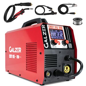 Inversor de Solda Mig Galzer Easy Mig200 220v Tig Mma com Tocha com Arame 1kg sem Gás Kk2