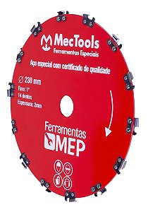 Disco para Roçadeira Dente de Motoserra Mec Tools Dc2 14 dentes 230mm