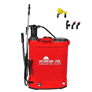 Pulverizador Costal a Bateria e Manual Worker 20 Litros Pw2