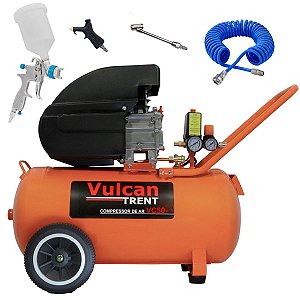 Compressor de Ar Vulcan Vc50-2 50l 2,5hp 220v com Kit Pistola de Pintura Pdr Pro530 Vc0