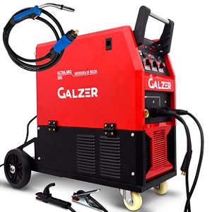 Máquina de Solda Mig Tig Mma Galzer Ultra Mig 300a 220v Monofásica com Tocha Mig Gz5