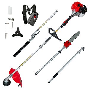 Roçadeira Multifunção a Gasolina Toyama TBC43MT 42,7cc 1,8hp 4x1 Motopoda e Podador de Galhos Rt3