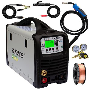 Inversor Solda Mig Tig Eletrodo Kende Cm-180D 180a 110 220v com Arame 5kg e Regulador de Gás Mistura Kc0