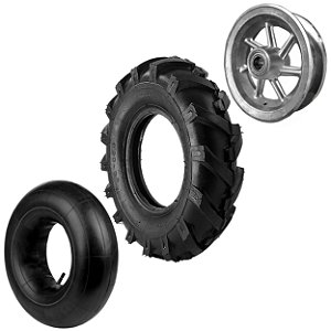 Aro em Alumínio Tot Power 8" Polegadas 7 Raios 168kg com Pneu Agrícola e Câmera Roda Completa Z31