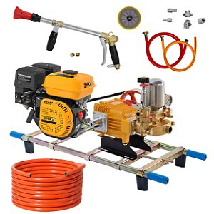 Bomba de Pistão Pulverização Agrícola Zmax Zp45 45l/min Motor a Gasolina Zm70g4t Completa Mangueira 50mts Bp6
