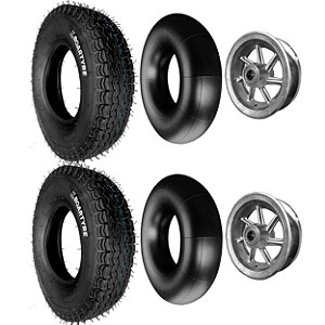 Par Pneu Universal Boartyre 4.00-8 70km/h 400kg 6 Lonas Câmaras, e Aros de Alumínio 2va