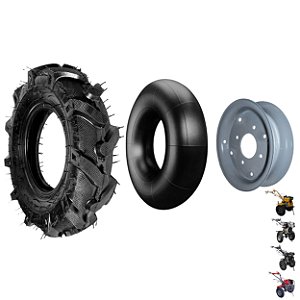 Roda Pneu e Câmara para Motocultivador a Diesel Tot Power 12" Z48