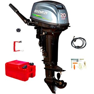 Motor Popa Hidea 20hp 326cc 2t Partida Elétrica Hv3