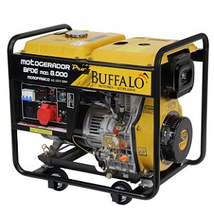Gerador Energia Buffalo BFDE8.000 Pro 6,5kWA Monofásico 115/230v 12v a Diesel a Gasolina Partida Elétrica 71336 Gb4