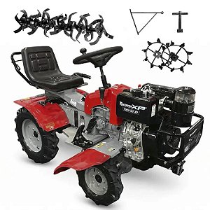 Trator Cultivador Toyama TDRT15T-XP Diesel 15HP 531cc Motocultivador com Banco e Volante Td5