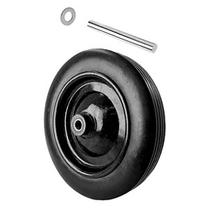 Roda Completa 200kg Pneu Maciço Rolamento Eixo Aço 30cm Xm1
