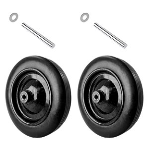 Par Roda Completa 200kg Pneu Maciço Rolamento Eixo Aço Xm2