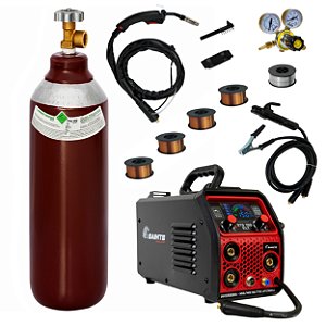 Inversora de Solda Saints STG 150 Elt 150A Mig Tig Eletrodo 127v 220v Bivolt Cilindro Regulador de Pressão Arame Ns7