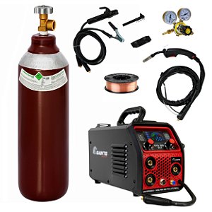 Inversora de Solda Saints STG 150 Elt 150A Mig Tig Eletrodo 127v 220v Bivolt Cilindro Regulador Arame Ns8