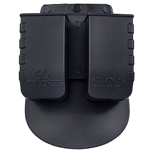 (SC117) PORTA CARREGADOR DUPLO GLOCK COM PADLE FIXO SÓ COLDRE