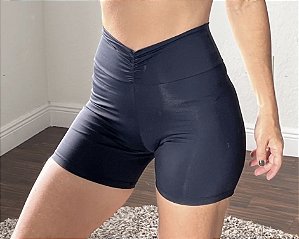 Short Cós Franzido Preto