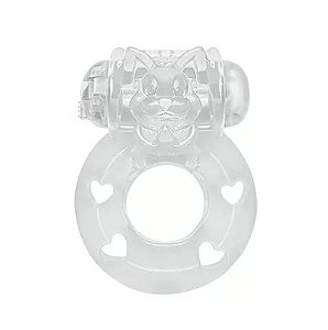 Anel Peniano com Vibrador - Transparente
