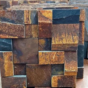 Mosaico de Pedra Ferro Ferrugem 30x30cm und - Original Pedras