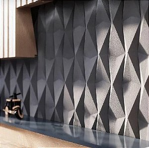 Revestimento 3D de Cimento Harugami Cinza M²