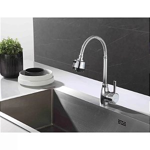 Torneira de cozinha monocomando cromo acabamento cromado DC-6008SB