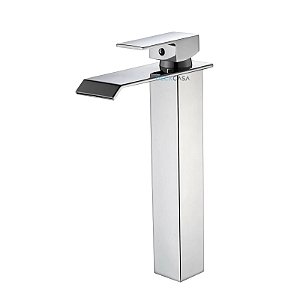 Torneira Cascata Banheiro Monocomando Alta Cromada DC-6006A