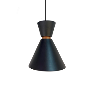 Pendente Munique Preto 20x17cm Cabo PP 1M