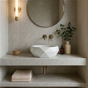 Cuba Diamond Branco de Concreto Artesanal
