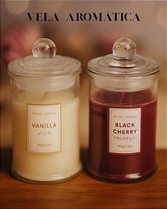 Vela aromática Vanila e Cereja - perfuma, ilumina e decora