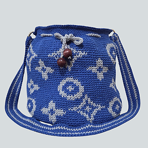 Bolsa Luiza , estilo  bucket bag em fio de algodão