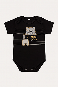 Body Bordado Gatinho Miau Miau Xinenem