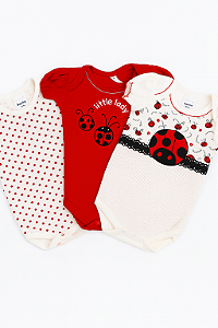 Trio de Body Suedine Joaninha Xinenem