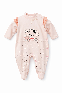 Macacão Suedine Cachorrinha Rosa Xinenem