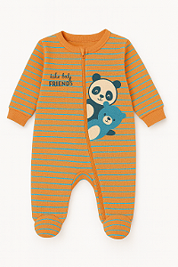 Macacão Suedine Pandinha e Urso Laranja Xinenem