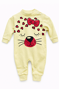 Macacão Algodão Doce Urso Amarelo Xinenem