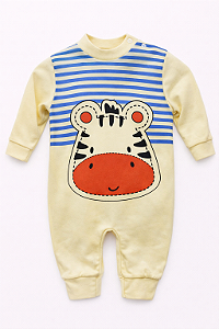 Macacão Algodão Zebrinha Amarelo Xinenem