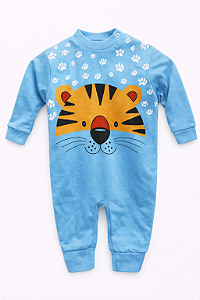 Macacão Algodão vira pé Tigre Azul Xinenem