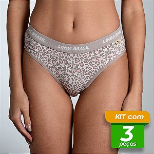 Conforto em Cotton Conforto Elástico Personalizado Estampada Kit com 3 Peças