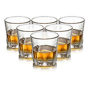 Jogo 6 Copos De Vidro Whisky Penta Diamonds 300ml - Clink