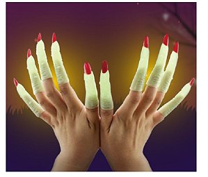 Unhas Dedos De Bruxa Neon Halloween Acessório Para Fantasia